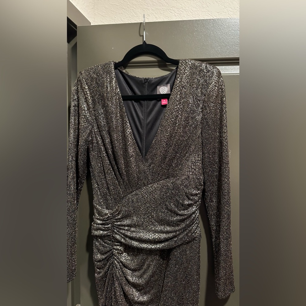 Vince Camuto Metallic Gold WRAP Dress